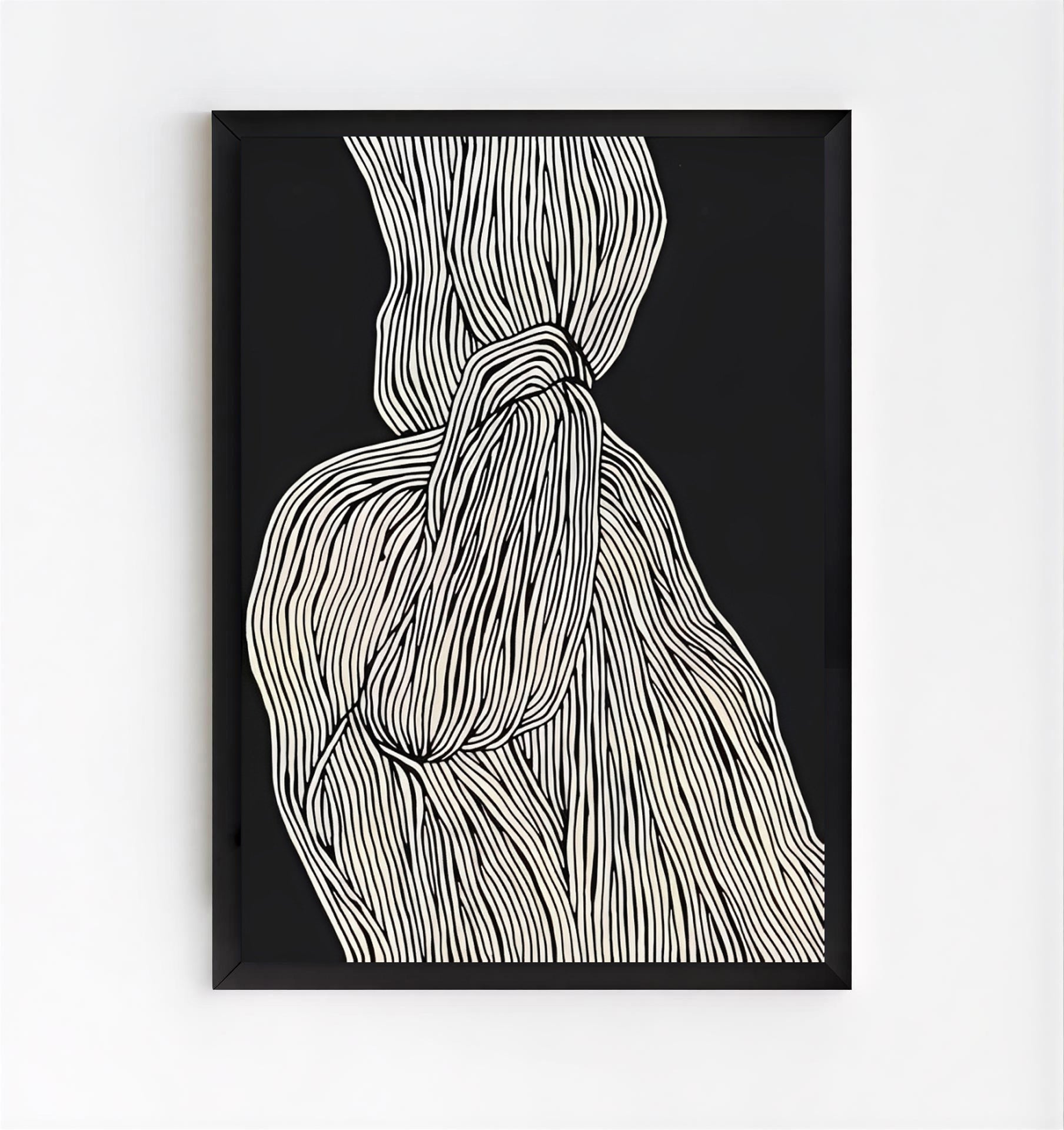 Abstract black and white wall art print