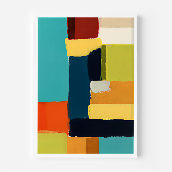 Mid century modern geometric art print