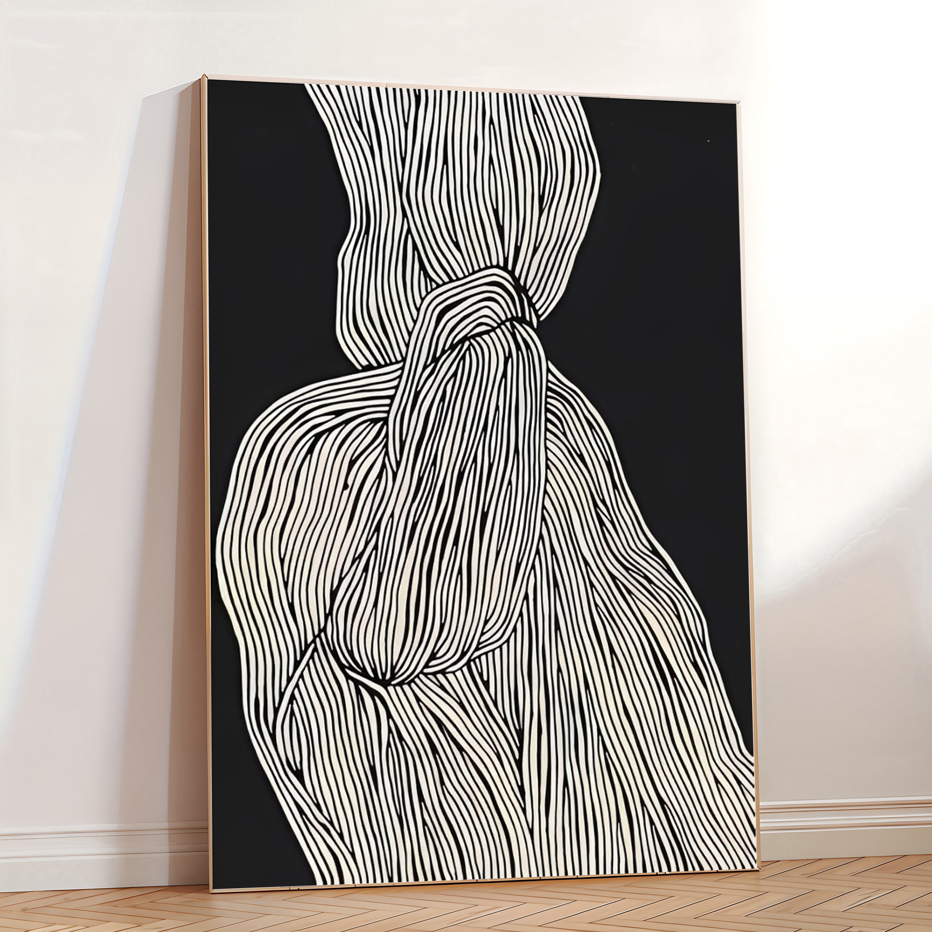 Abstract black and white wall art print