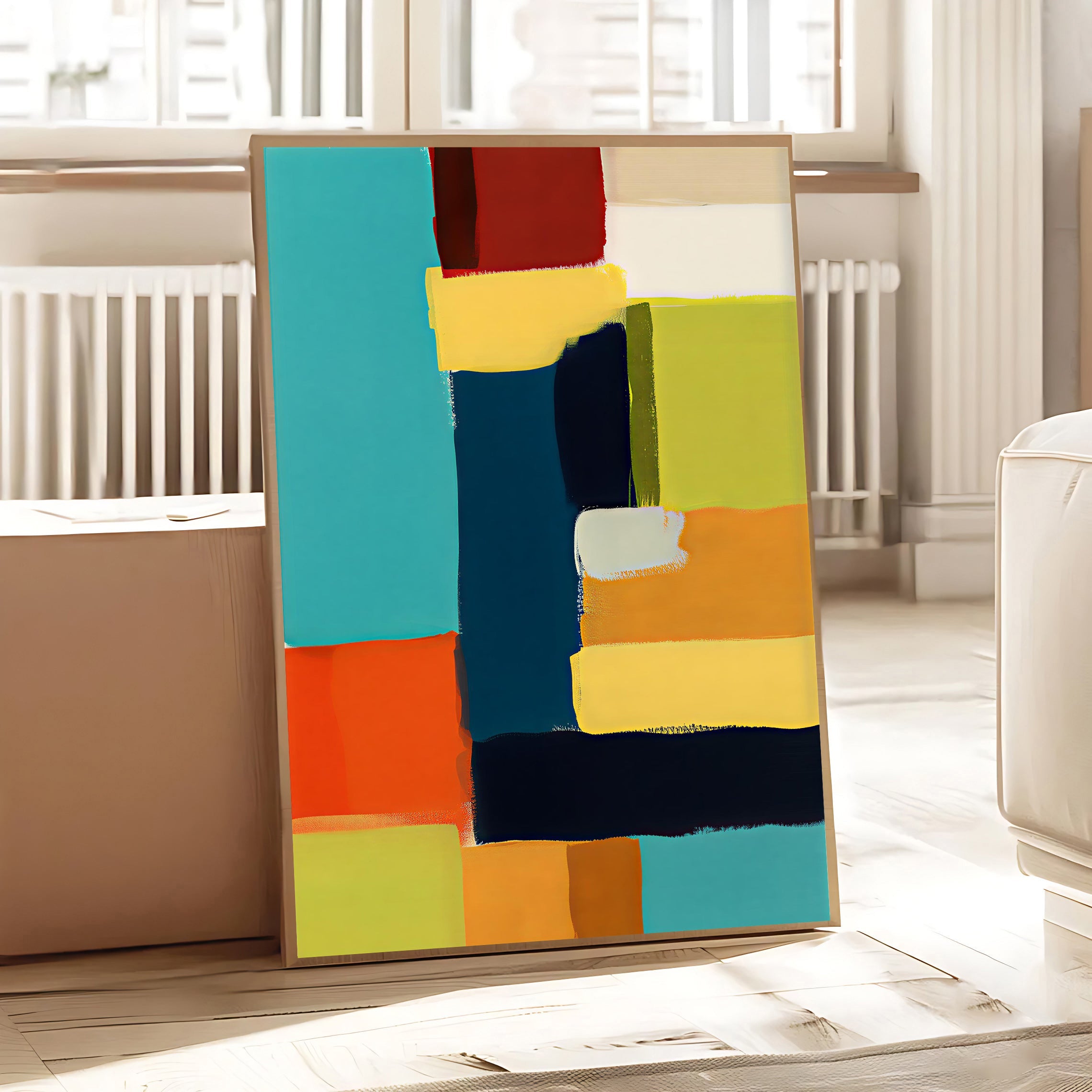 Mid century modern geometric art print