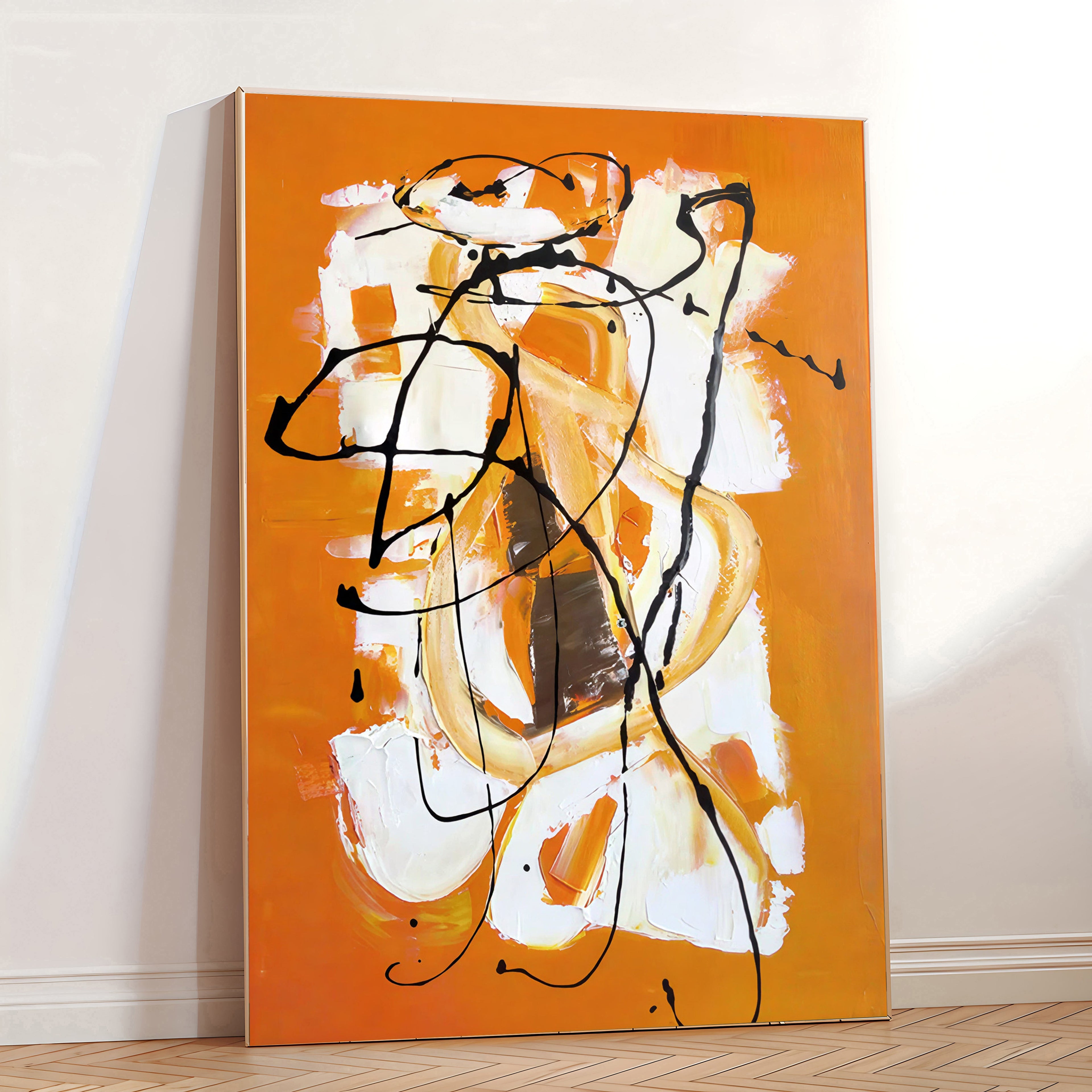 Abstract orange wall art print
