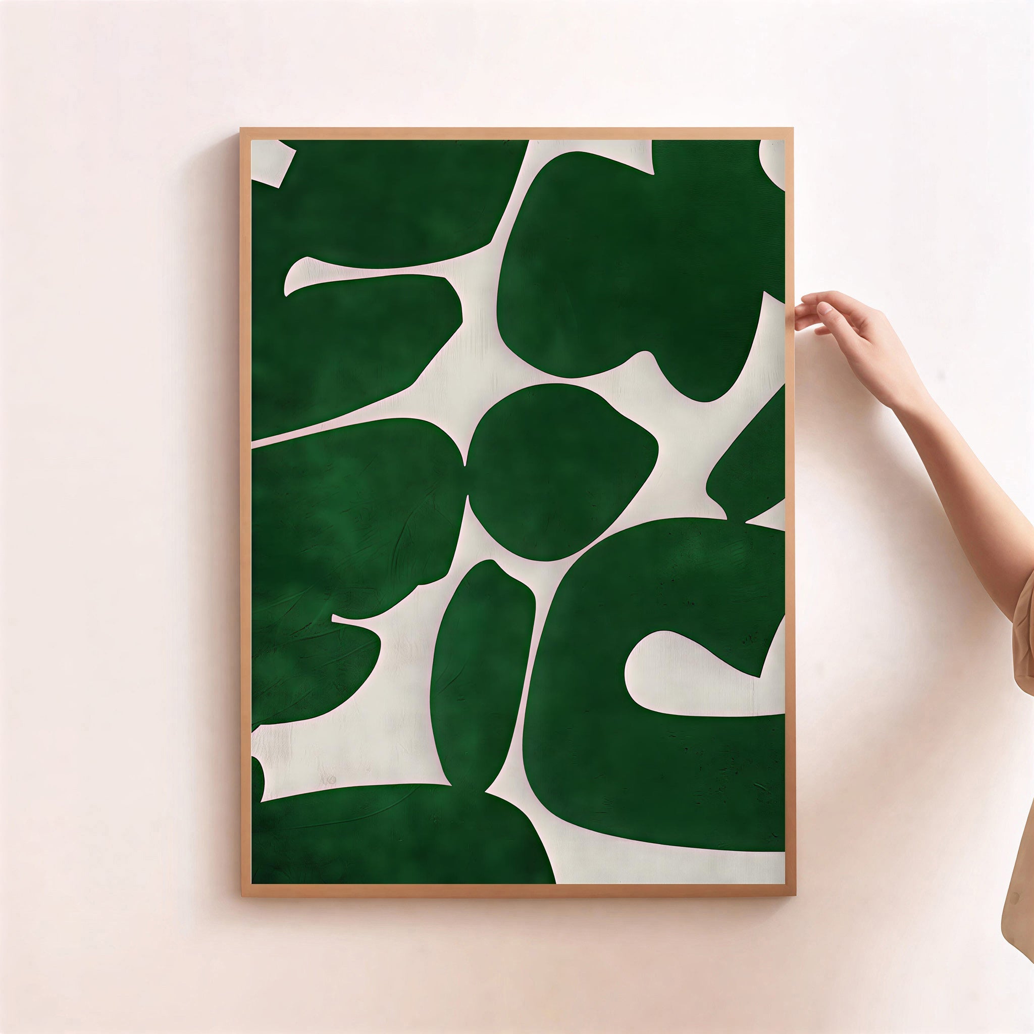 Green abstract wall art print