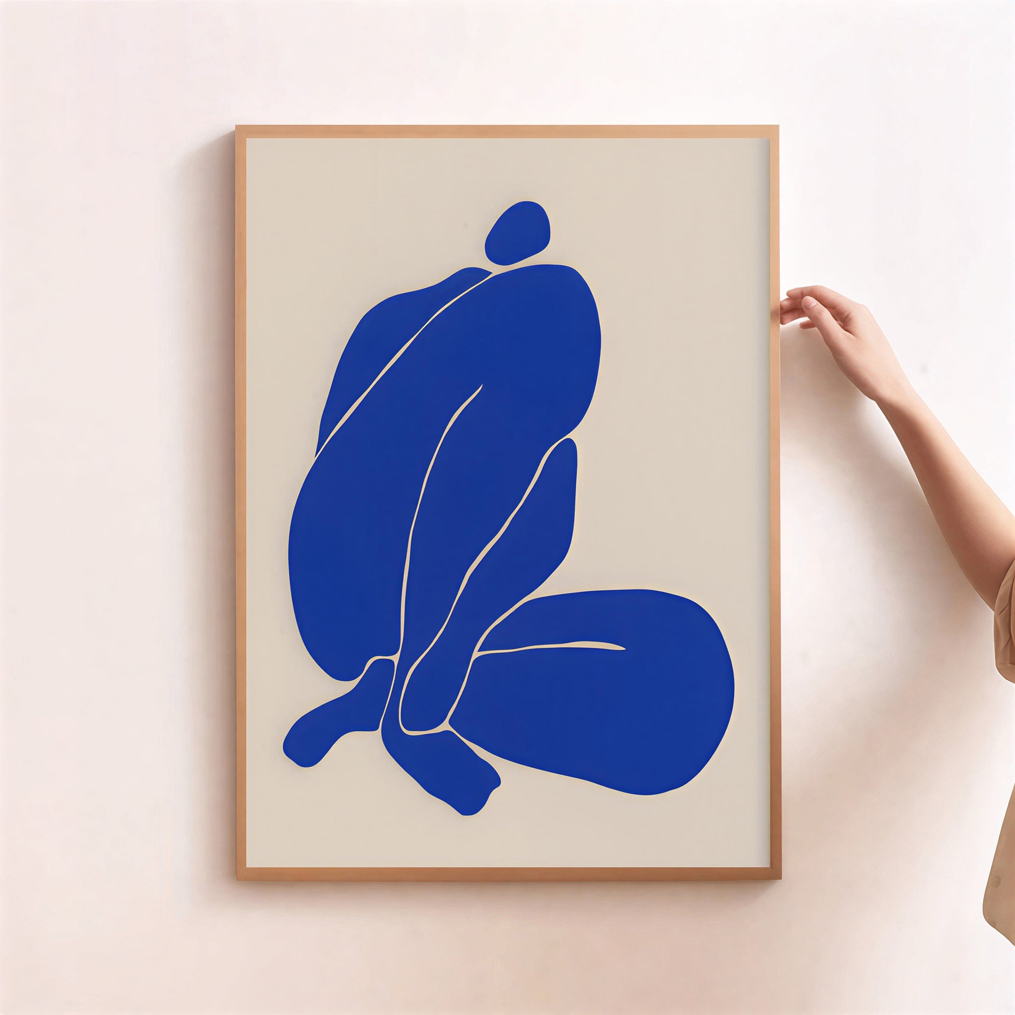 Blue Abstract Figure Wall Art Print