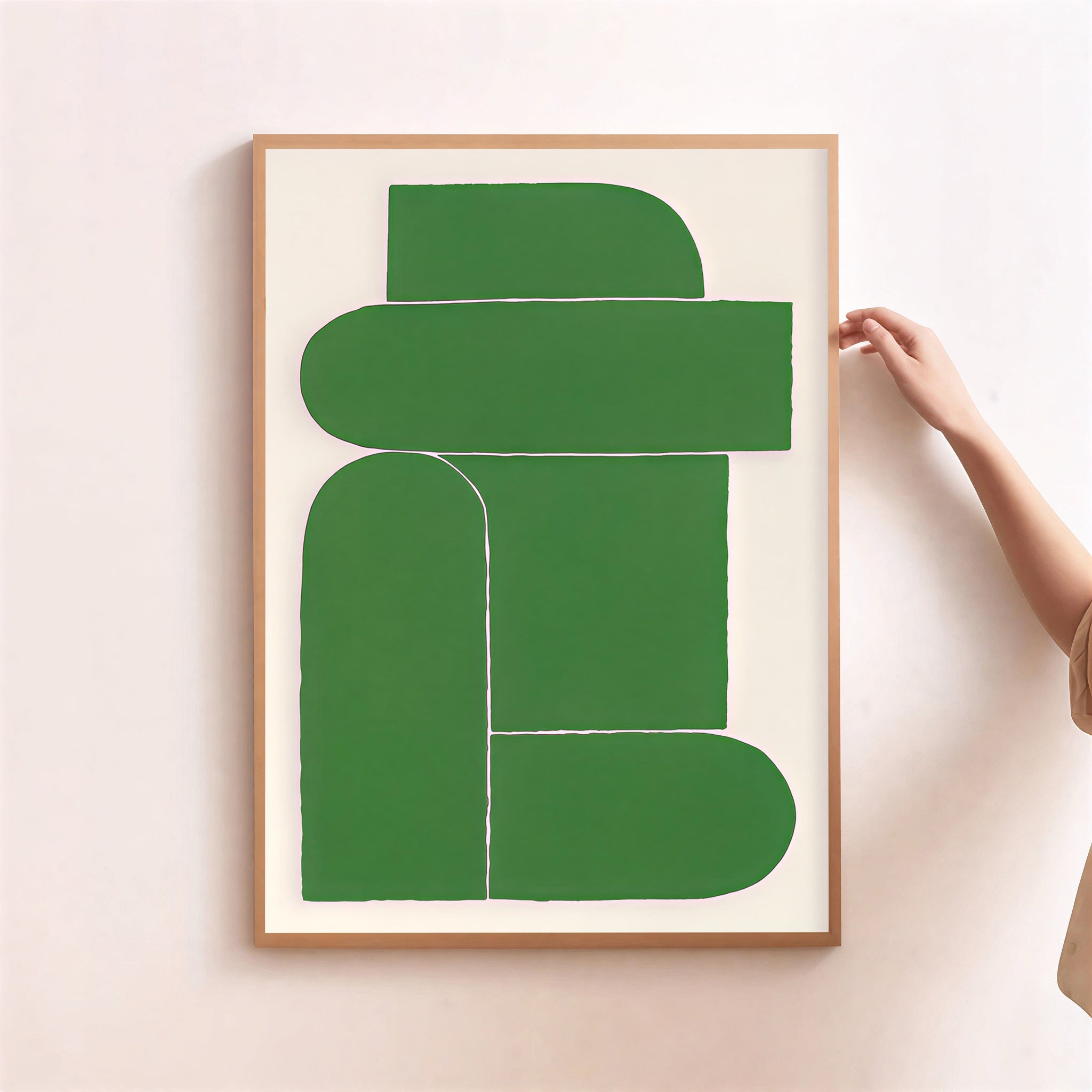Modern abstract green wall art print