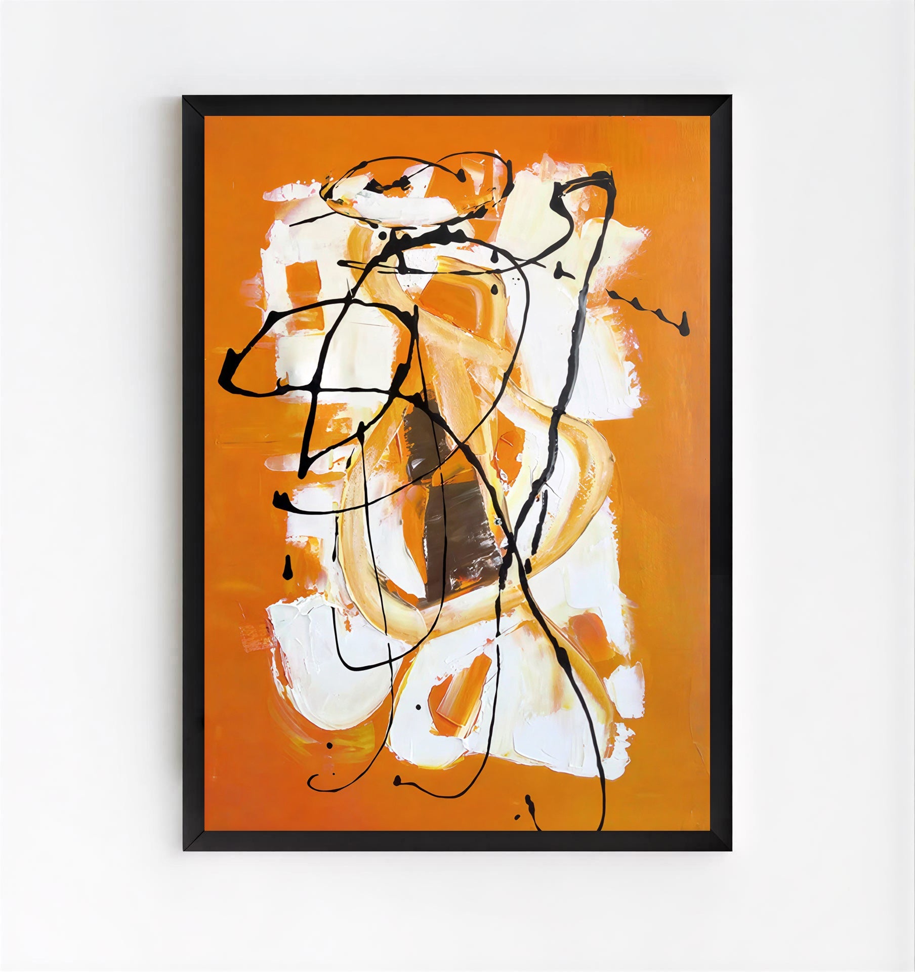 Abstract orange wall art print