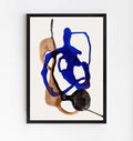 Modern abstract wall art print blue and neutral