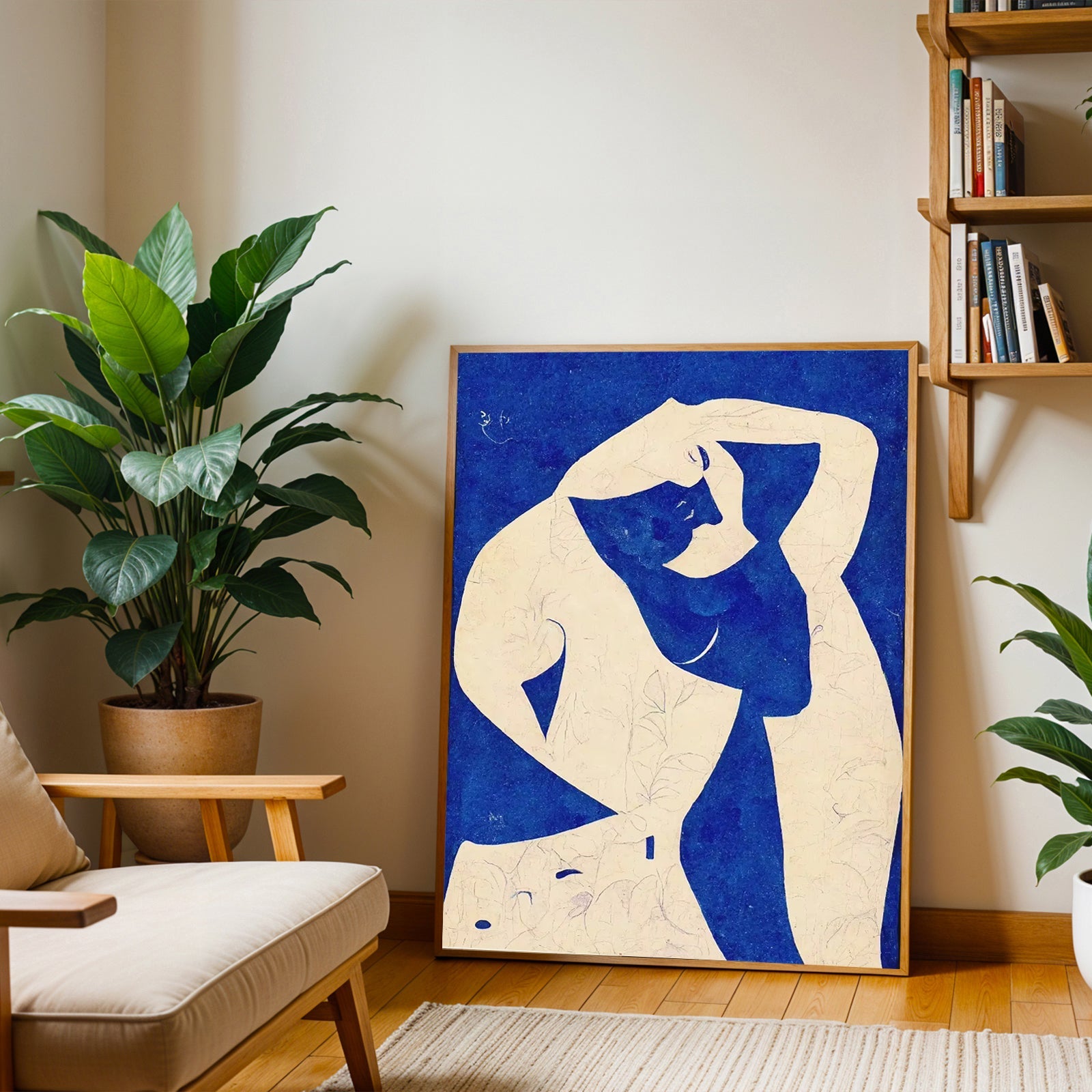 Abstract Blue Nude Wall Art Print