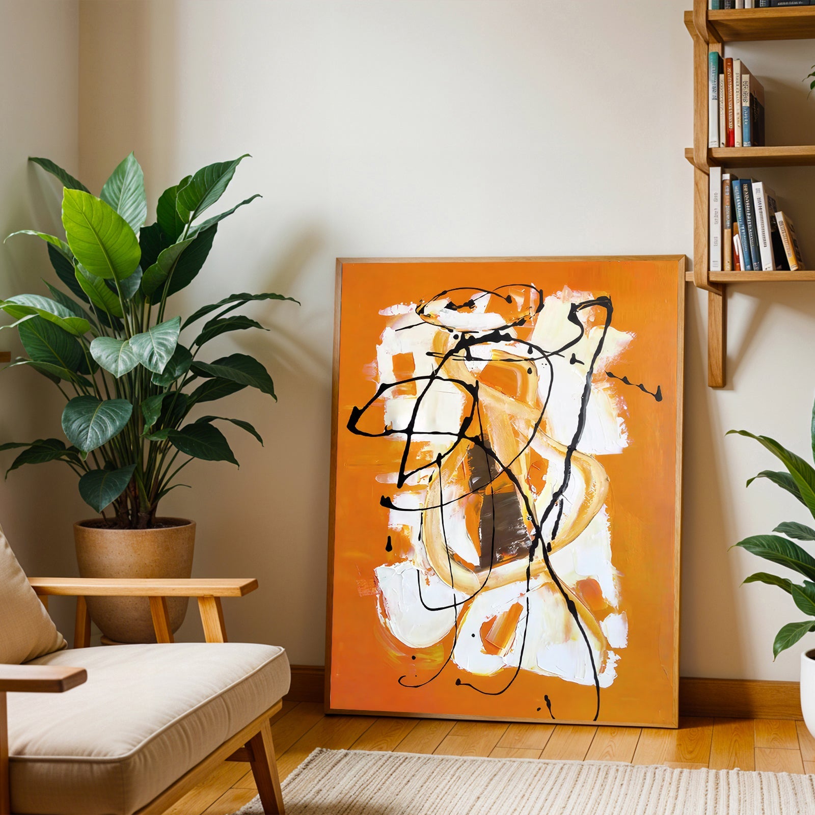 Abstract orange wall art print