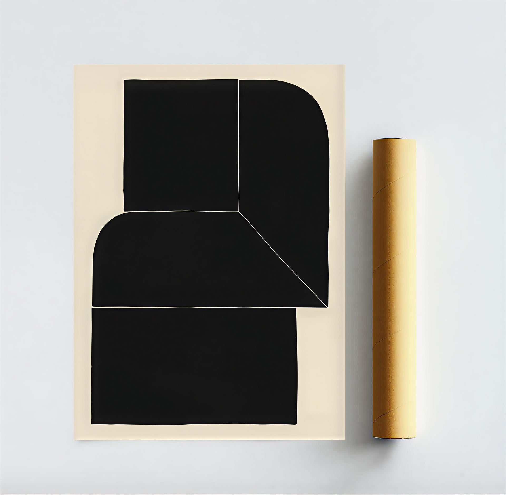 Black Minimalist Abstract Wall Art Print