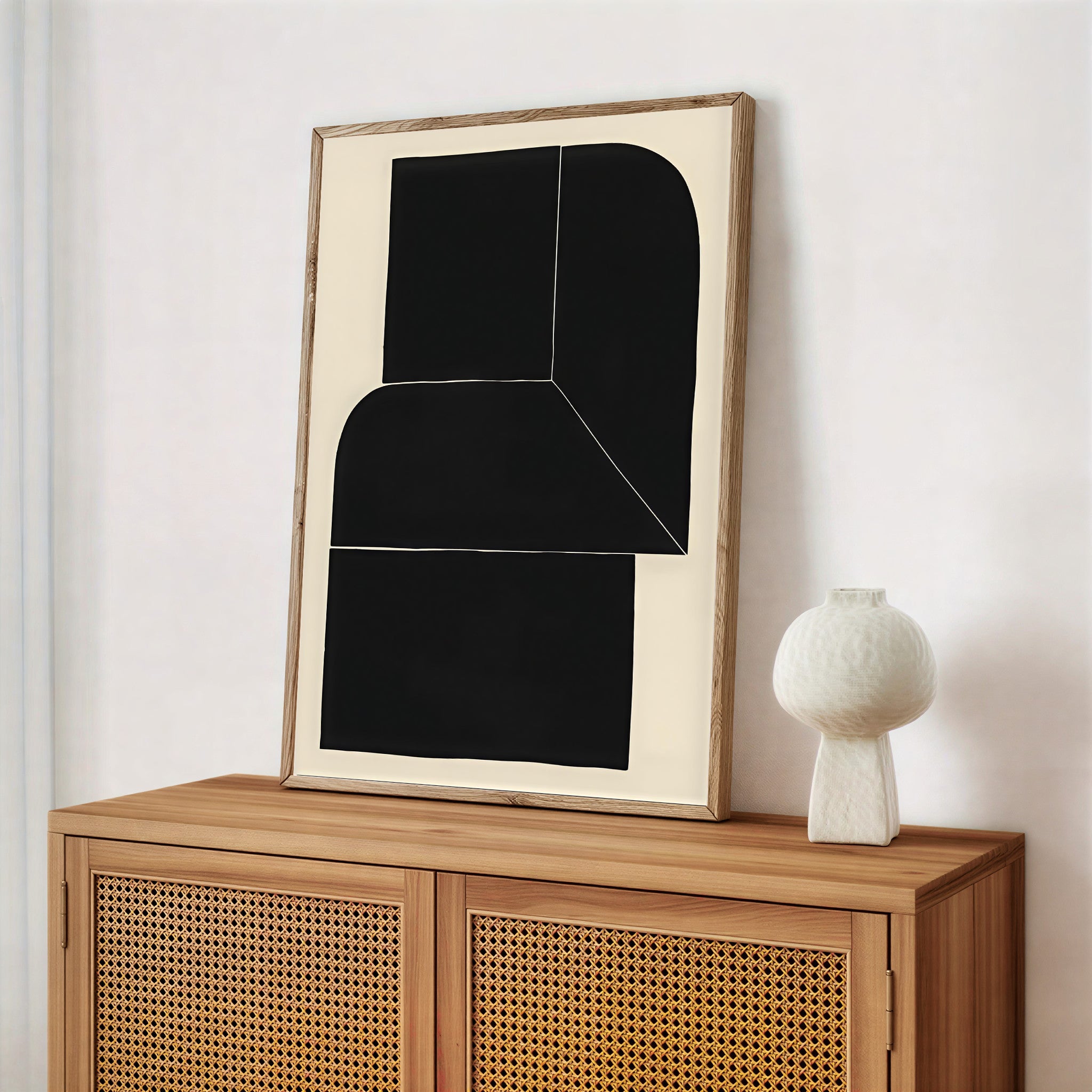 Black Minimalist Abstract Wall Art Print