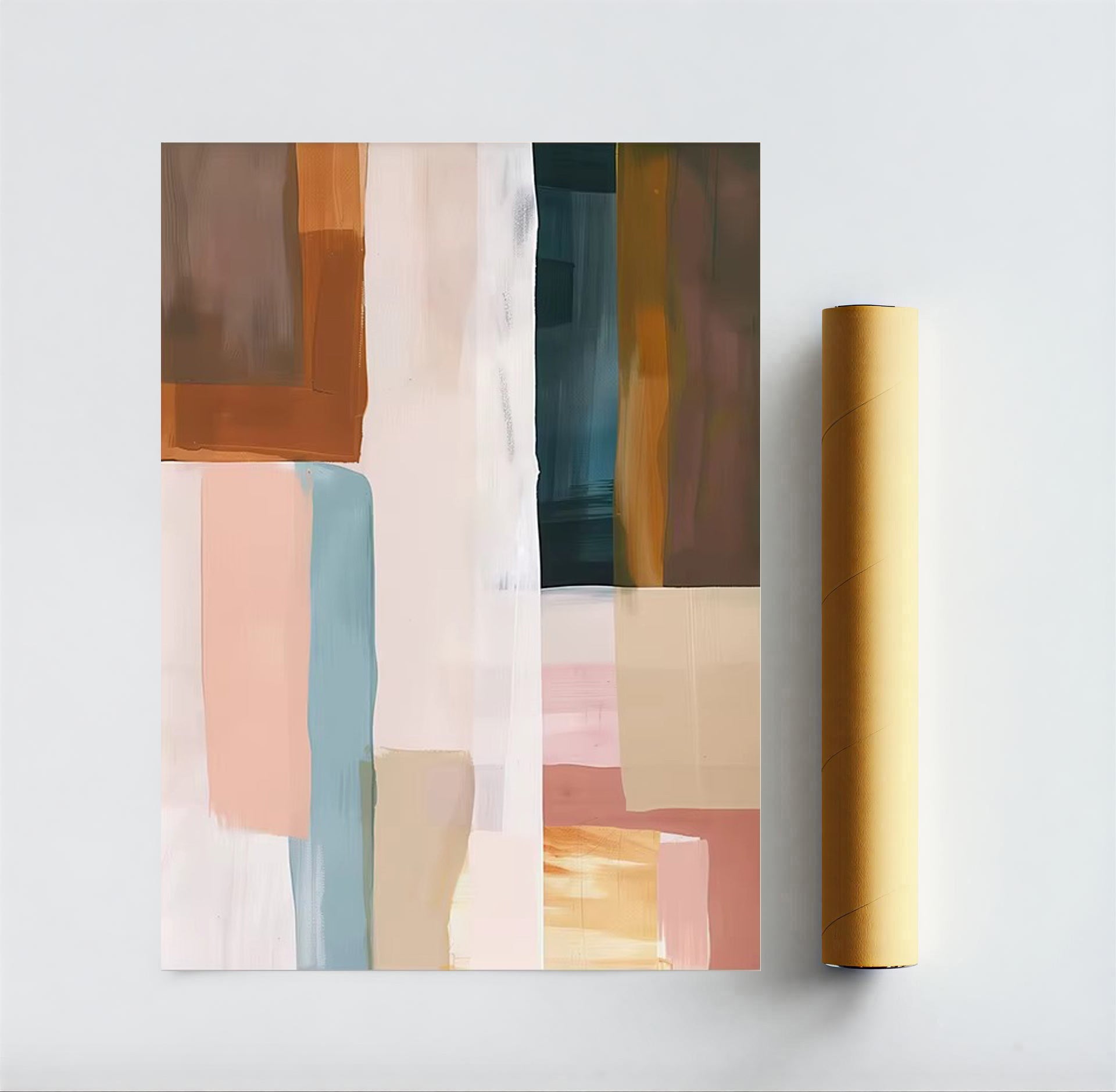 Modern neutral abstract wall art print