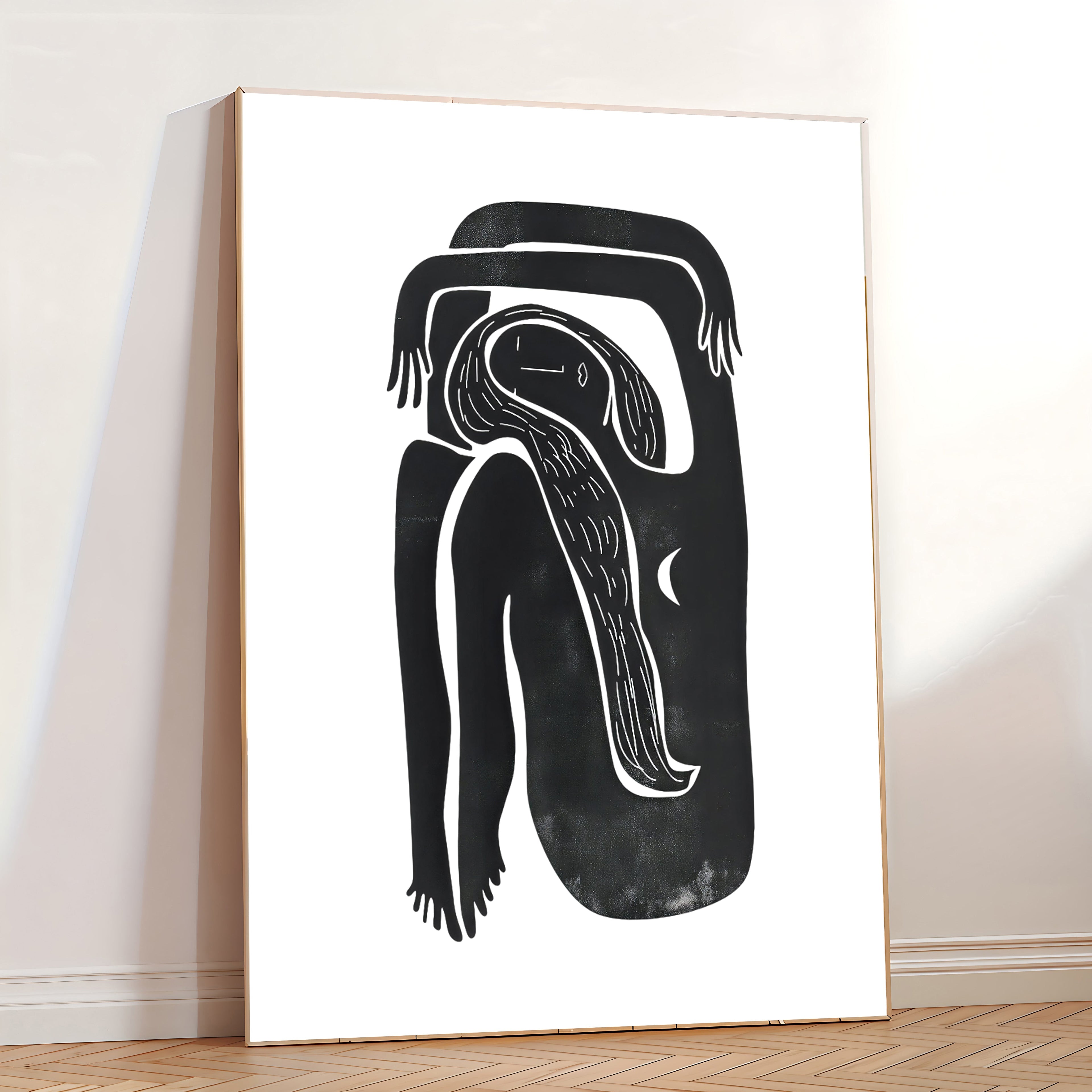 Abstract Minimalist Black Line Art Print