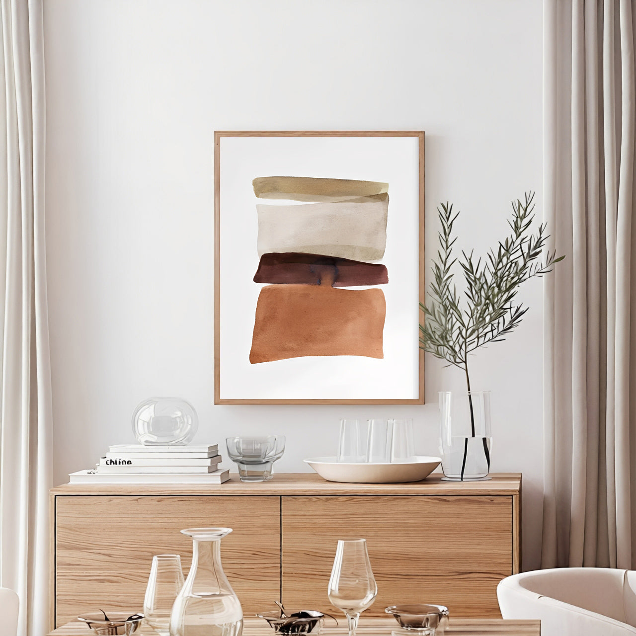 Abstract Wall Art Print in Neutral Tones