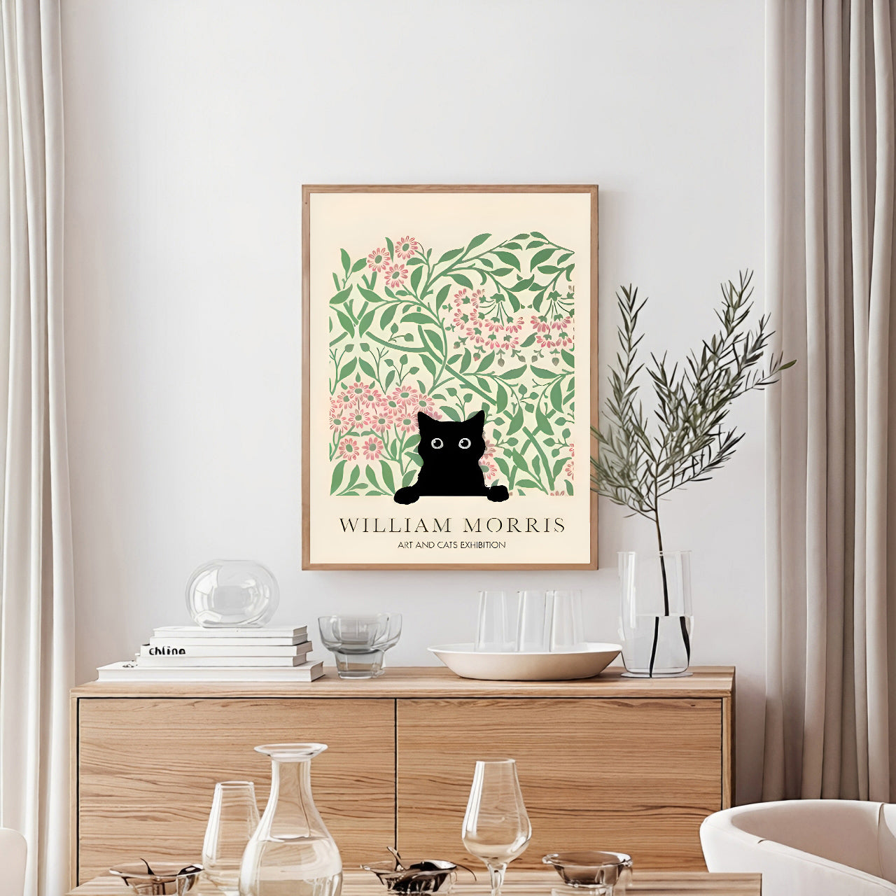 William Morris Black Cat Print