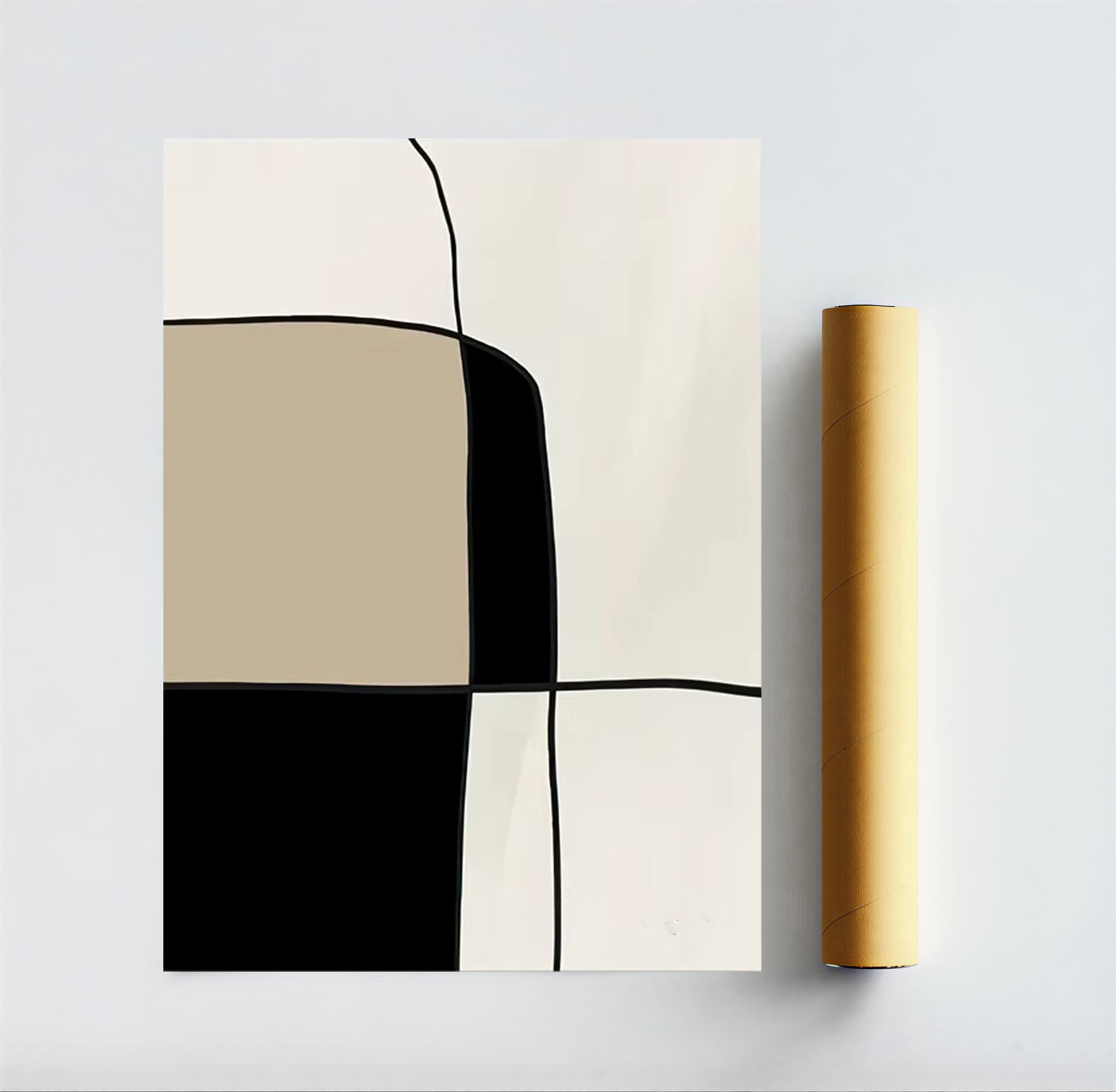 Neutral abstract wall art print