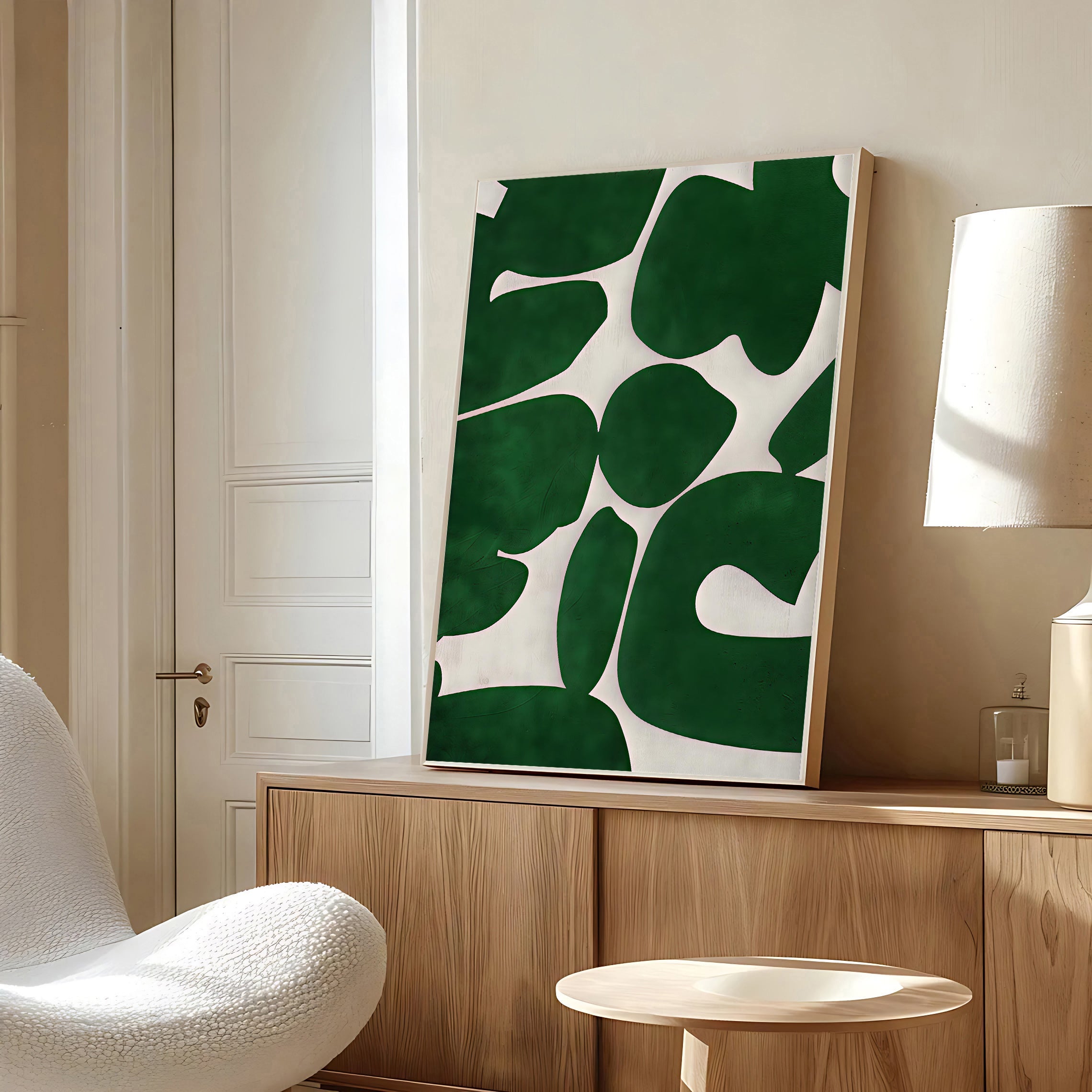 Green abstract wall art print
