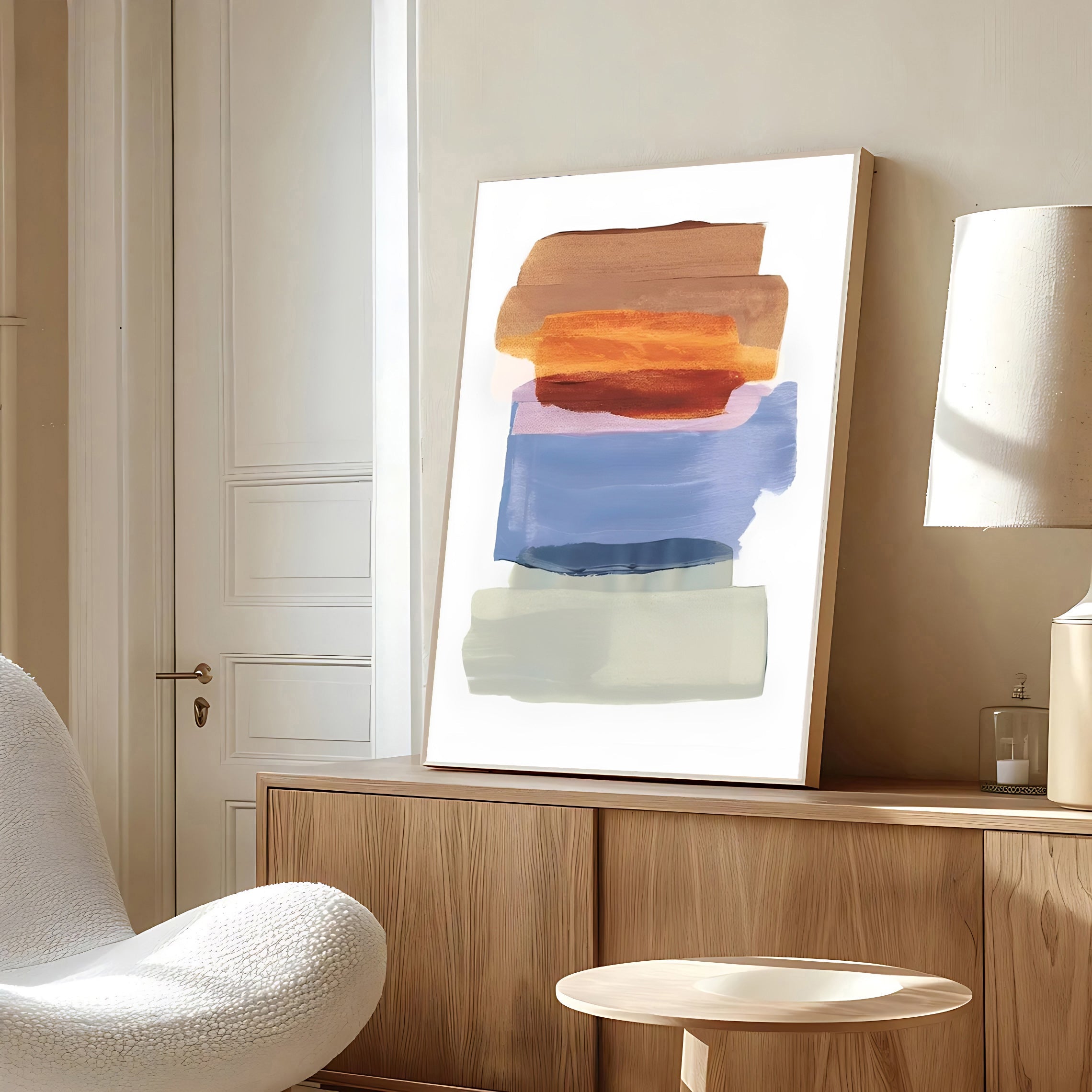 Abstract color block wall art print