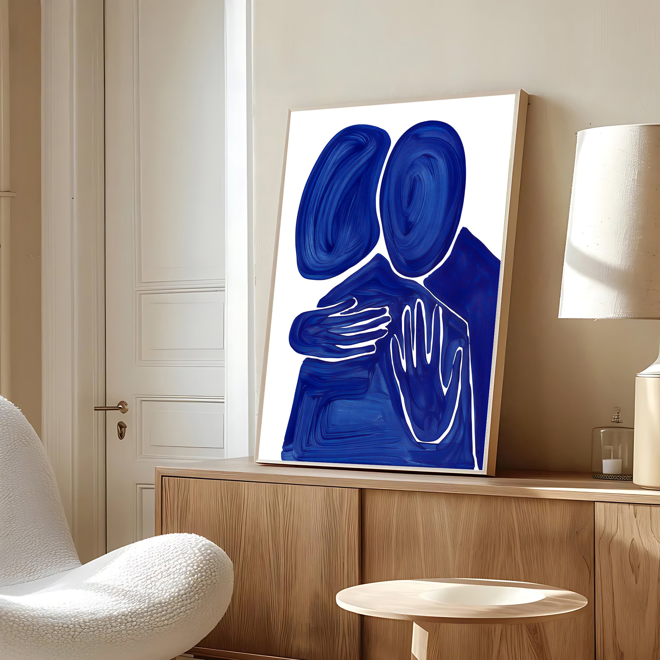 Abstract Blue Embrace Art Print