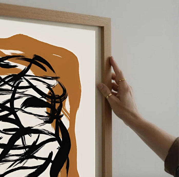 Black Abstract Brush Stroke Wall Art Print