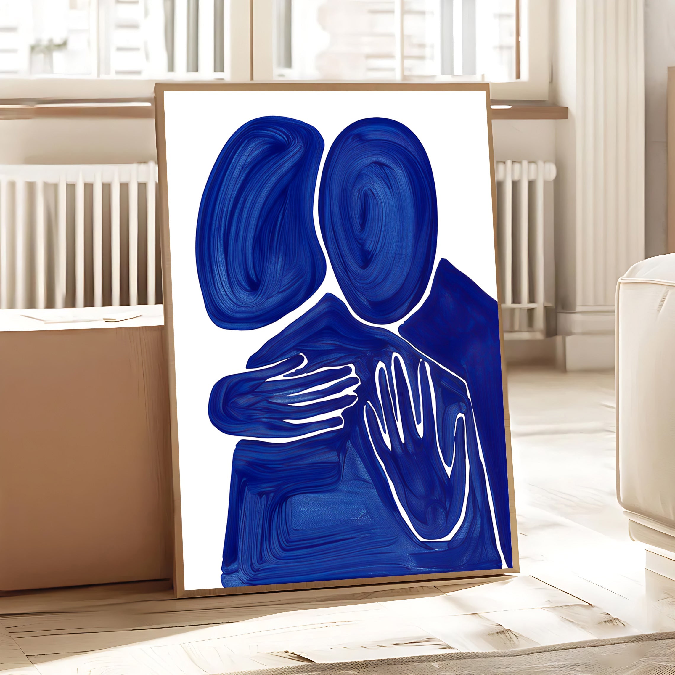 Abstract Blue Embrace Art Print