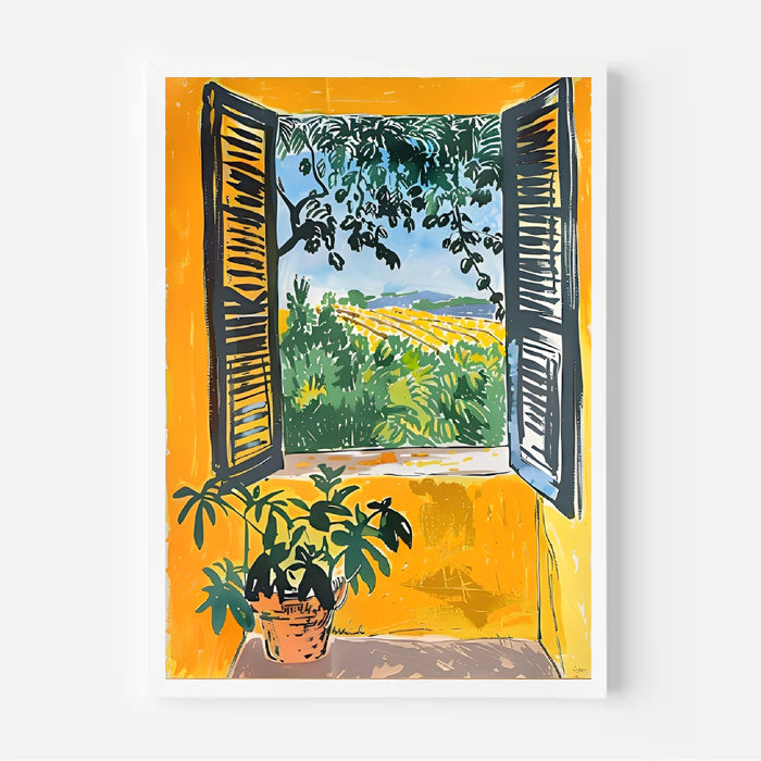 Matisse-inspired window view art print