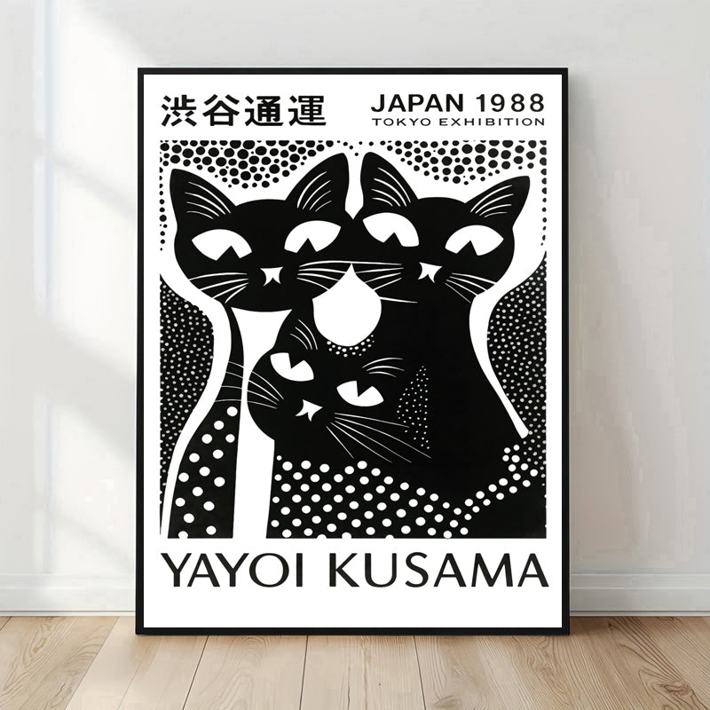 Black and white cat art print