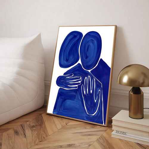 Abstract Blue Embrace Art Print